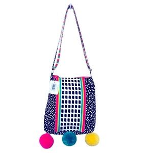 NWT Colorful Pom Pom Bag
